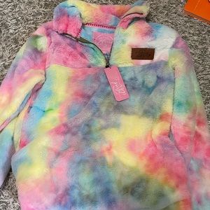Tie dye 3/4 zip